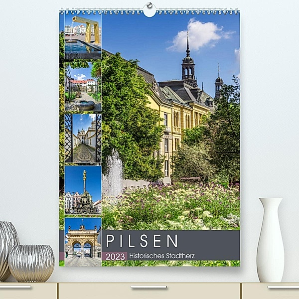 PILSEN Historisches Stadtherz (Premium, hochwertiger DIN A2 Wandkalender 2023, Kunstdruck in Hochglanz), Melanie Viola