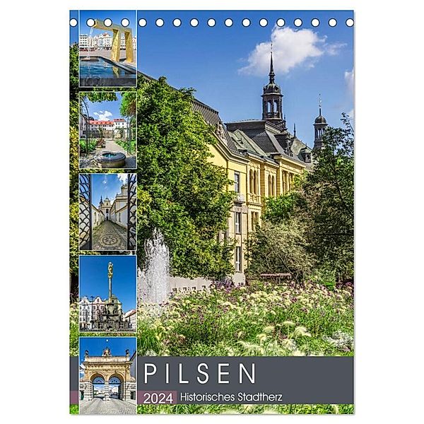 PILSEN Historisches Stadtherz (Tischkalender 2024 DIN A5 hoch), CALVENDO Monatskalender, Melanie Viola