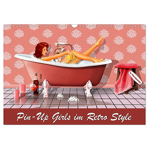 Pin-Up Girls im Retro Style by Mausopardia (Wandkalender 2024 DIN A3 quer), CALVENDO Monatskalender, Monika Jüngling alias Mausopardia