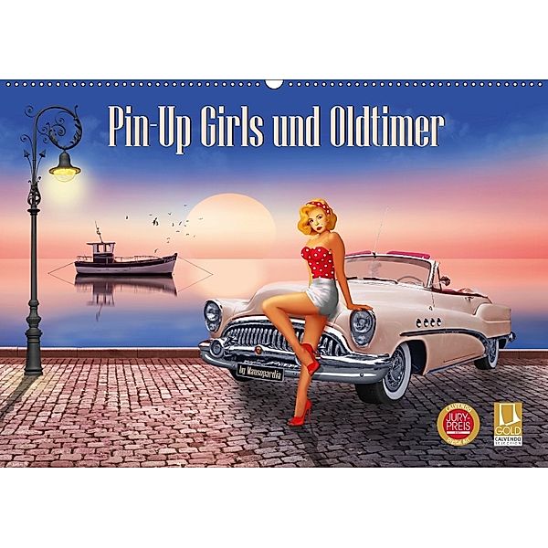 Pin-Up Girls und Oldtimer by Mausopardia (Wandkalender 2018 DIN A2 quer), Monika Jüngling alias Mausopardia