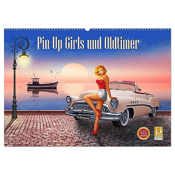 Pin-Up Girls und Oldtimer by Mausopardia (Wandkalender 2024 DIN A2 quer), CALVENDO Monatskalender, Monika Jüngling alias Mausopardia
