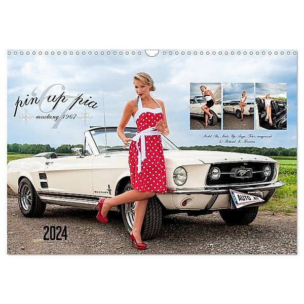 Pin Up Pia & Mustang '67 (Wandkalender 2024 DIN A3 quer), CALVENDO Monatskalender, Imaginer.at