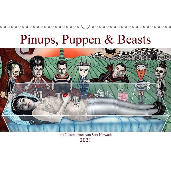 Pin-ups, Puppen & kleine Monster (Wandkalender 2021 DIN A3 quer), Sara Horwath