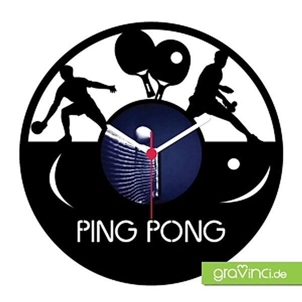 Ping Pong-Sport Diverse, Vinyl Schallplattenuhr