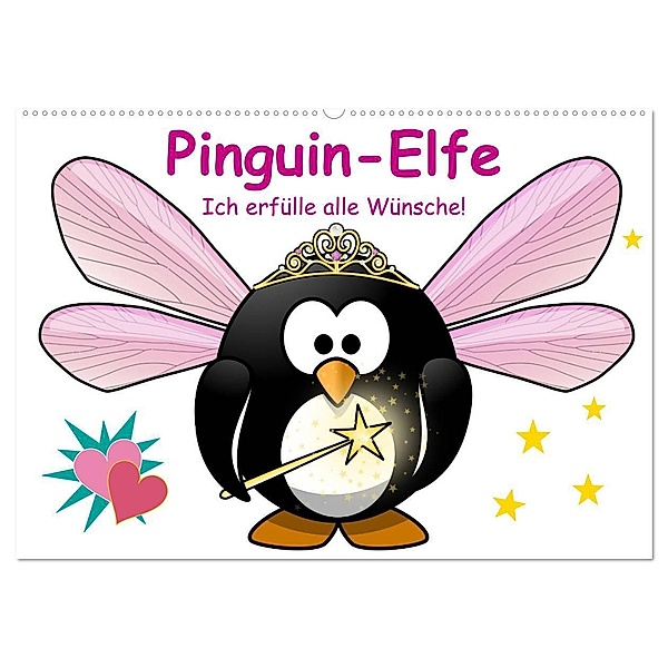 Pinguin-Elfe (Wandkalender 2024 DIN A2 quer), CALVENDO Monatskalender, Elisabeth Stanzer