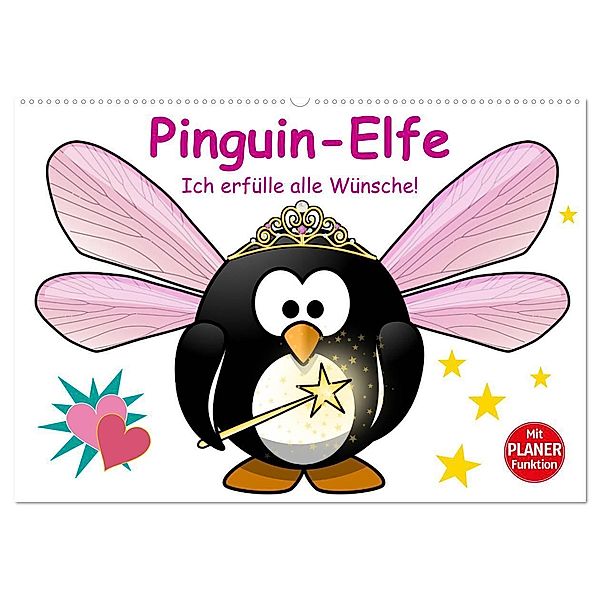 Pinguin-Elfe (Wandkalender 2024 DIN A2 quer), CALVENDO Monatskalender, Elisabeth Stanzer