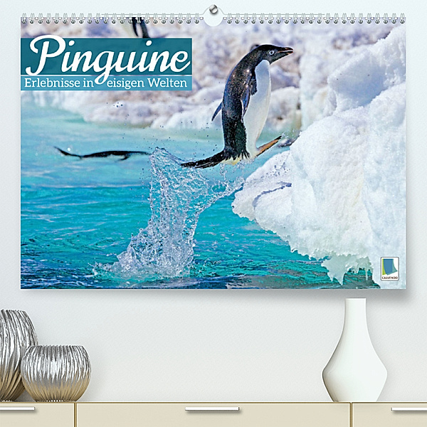 Pinguine: Erlebnisse in eisigen Welten (Premium, hochwertiger DIN A2 Wandkalender 2023, Kunstdruck in Hochglanz), Calvendo