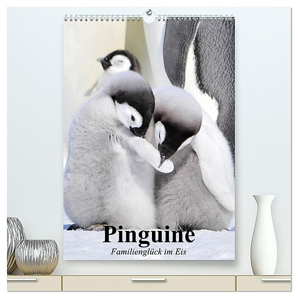 Pinguine. Familienglück im Eis (hochwertiger Premium Wandkalender 2024 DIN A2 hoch), Kunstdruck in Hochglanz, Elisabeth Stanzer