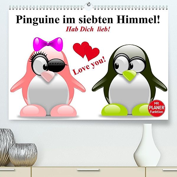 Pinguine im siebten Himmel! (Premium, hochwertiger DIN A2 Wandkalender 2023, Kunstdruck in Hochglanz), Elisabeth Stanzer