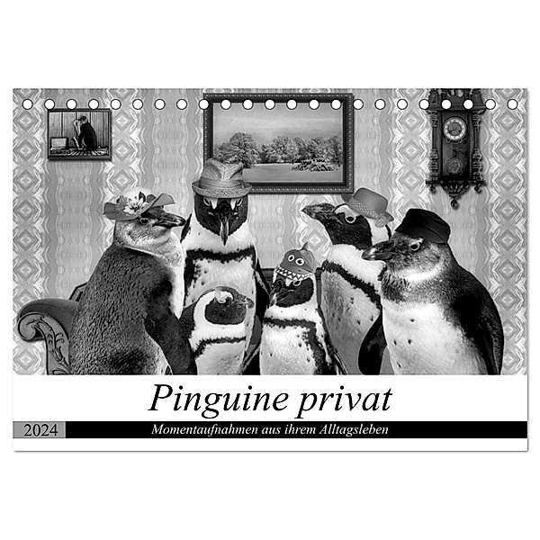 Pinguine privat (Tischkalender 2024 DIN A5 quer), CALVENDO Monatskalender, Garrulus glandarius