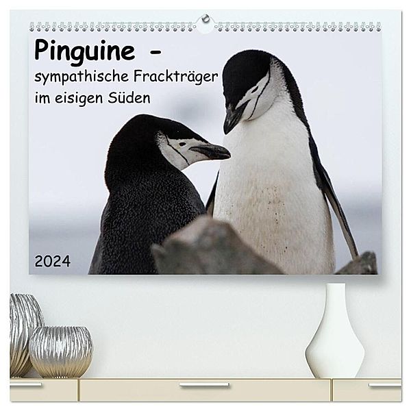 Pinguine - sympathische Frackträger im eisigen Süden (hochwertiger Premium Wandkalender 2024 DIN A2 quer), Kunstdruck in Hochglanz, Anna-Barbara Utelli