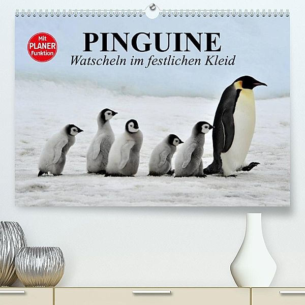 Pinguine - Watscheln im festlichen Kleid (Premium, hochwertiger DIN A2 Wandkalender 2023, Kunstdruck in Hochglanz), Elisabeth Stanzer