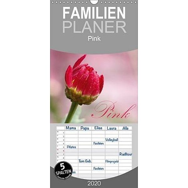 Pink - Familienplaner hoch (Wandkalender 2020 , 21 cm x 45 cm, hoch)