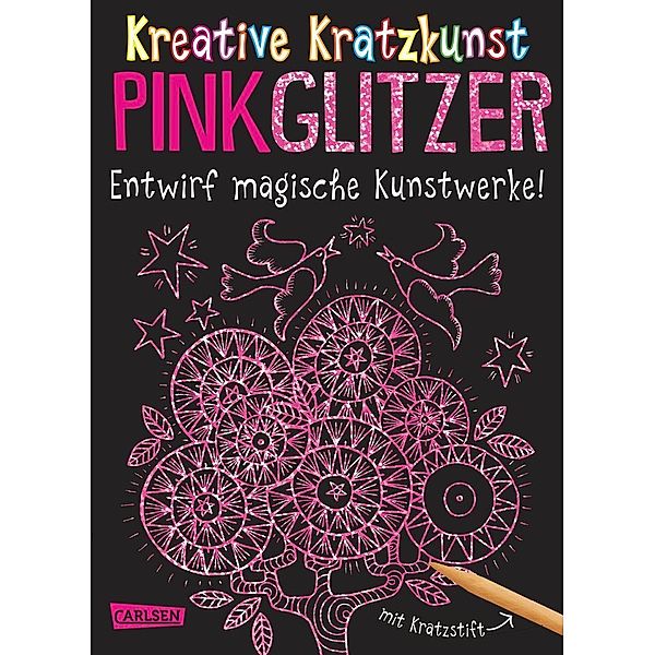 Pink Glitzer: Set mit 10 Kratzbildern, Anleitungsbuch und Holzstift / Kreative Kratzkunst Bd.1, Anton Poitier