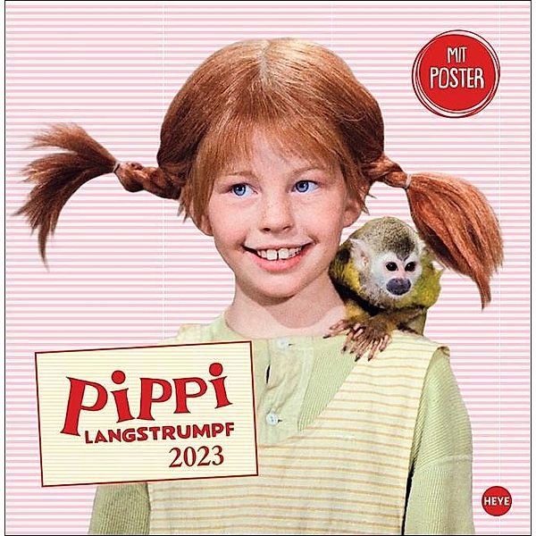 Pippi Langstrumpf Broschurkalender 2023. Szenen aus der beliebten Verfilmung des Klassikers von Astrid Lindgren in einem