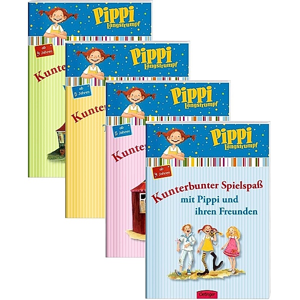 Pippi Langstrumpf Kunterbunter Spielspaß, 4 Bände, Christian Becker