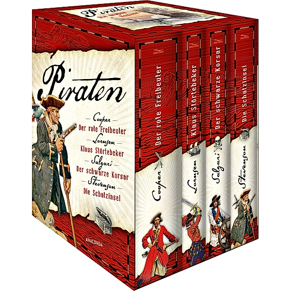Piraten - Die grossen Romane, 4 Bde., James Fenimore Cooper, Boy Lornsen, Emilio Salgari