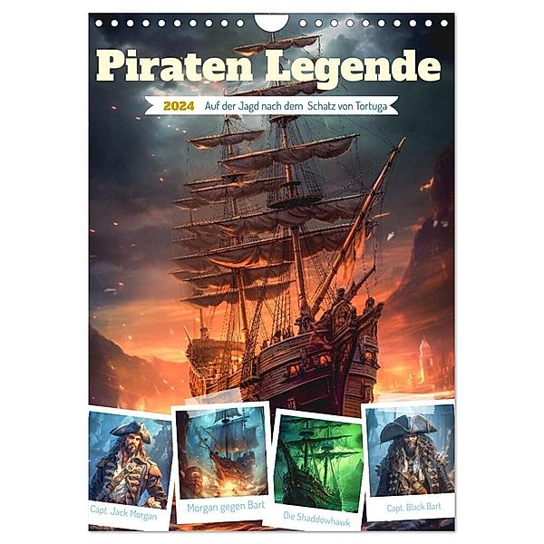 Piraten Legende (Wandkalender 2024 DIN A4 hoch), CALVENDO Monatskalender, Steffen Gierok-Latniak