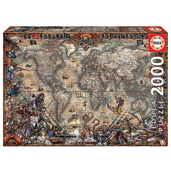 Educa Puzzle, Carletto Deutschland Pirates Map (Puzzle)