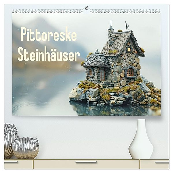 Pittoreske Steinhäuser (hochwertiger Premium Wandkalender 2025 DIN A2 quer), Kunstdruck in Hochglanz, Calvendo, Liselotte Brunner-Klaus