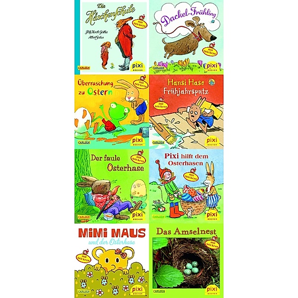 Pixi Bücher: Serie.221 Pixi-Buch 2003-2010 (Pixi mit Hasen Hühnern und Stickern), 8 Hefte