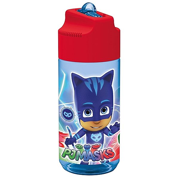 PJ Masks transparente Trinkflasche mit integriertem Strohhalm