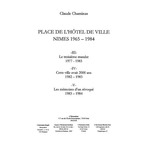 Place de l'hotel de ville nimes 1977-198 / Hors-collection, Chaminas Claude