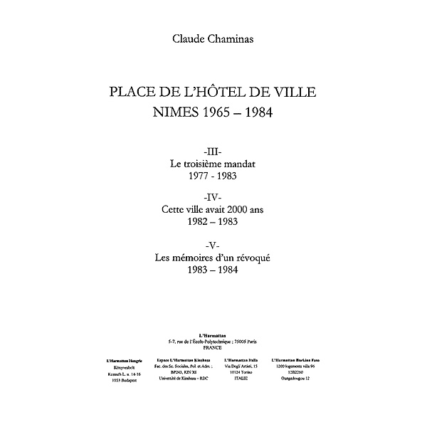 Place de l'hotel de ville nimes 1977-198 / Hors-collection, Chaminas Claude