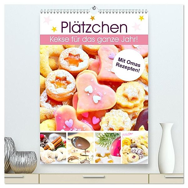 Plätzchen. Kekse für das ganze Jahr! (hochwertiger Premium Wandkalender 2024 DIN A2 hoch), Kunstdruck in Hochglanz, Rose Hurley