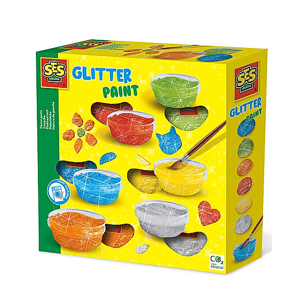 SES Creative Plakatfarbe Glitzer 6er-Pack