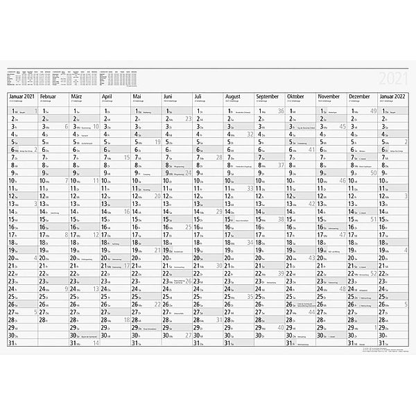 Plakatkalender Modell young design PLUS, 2021