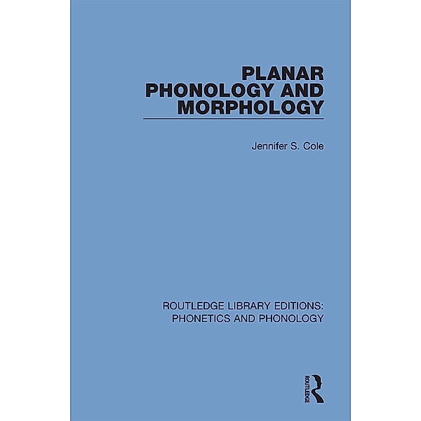 Planar Phonology and Morphology, Jennifer S. Cole