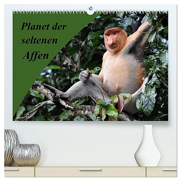 Planet der seltenen Affen (hochwertiger Premium Wandkalender 2024 DIN A2 quer), Kunstdruck in Hochglanz, Anja Edel