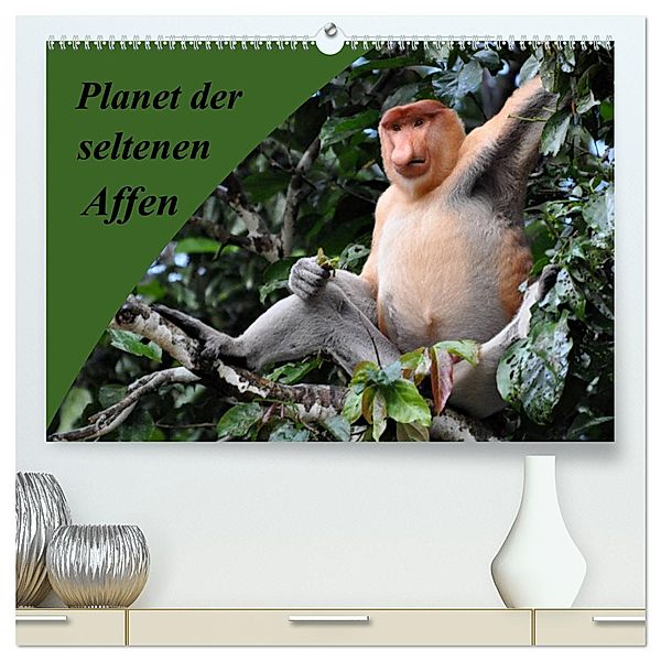 Planet der seltenen Affen (hochwertiger Premium Wandkalender 2025 DIN A2 quer), Kunstdruck in Hochglanz, Calvendo, Anja Edel