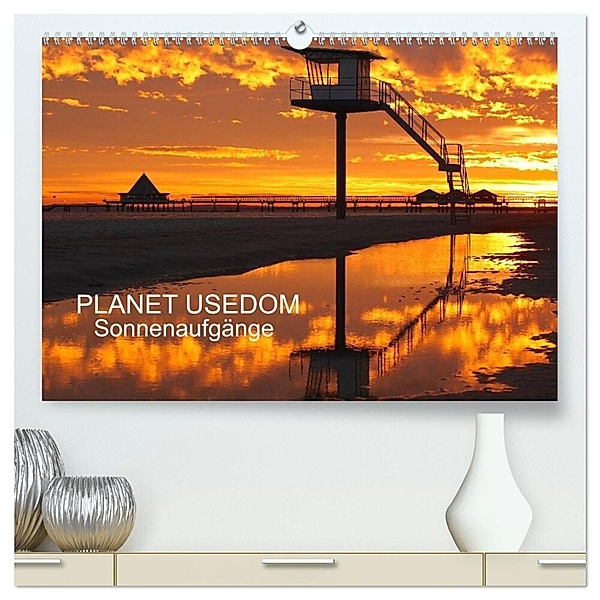 PLANET USEDOM Sonnenaufgänge (hochwertiger Premium Wandkalender 2024 DIN A2 quer), Kunstdruck in Hochglanz, DAS FOTO henry böhm