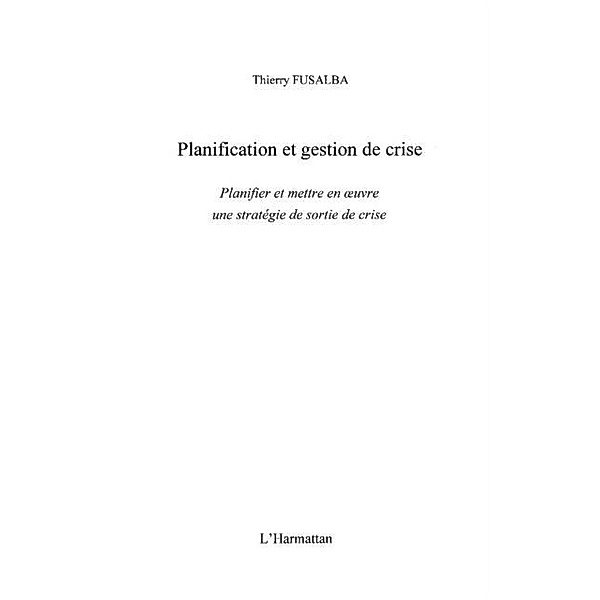 Planification et gestion de crise / Hors-collection, Evelyne Lima Saint-Martin