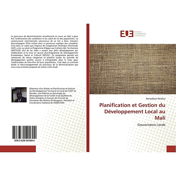 Planification et Gestion du Développement Local au Mali, Hamadoun Haidara