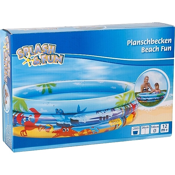 Splash & Fun Planschbecken BEACH FUN - KIDS (Ø140cm) in blau