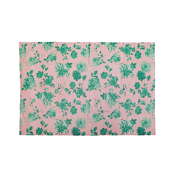 rice Plastik-Teppich GREEN ROSE (220x150) in rosa/grün