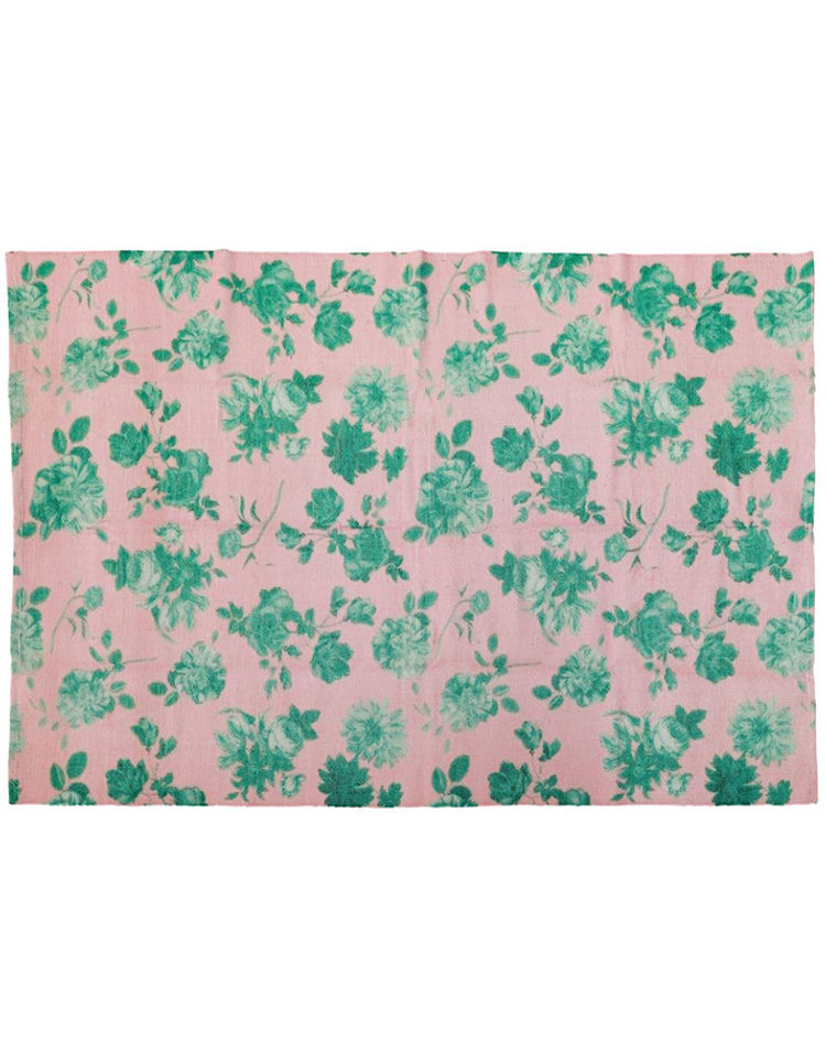 Plastik-Teppich GREEN ROSE 220x150 in rosa grün kaufen