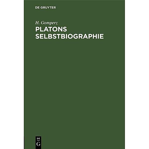 Platons Selbstbiographie, H. Gomperz