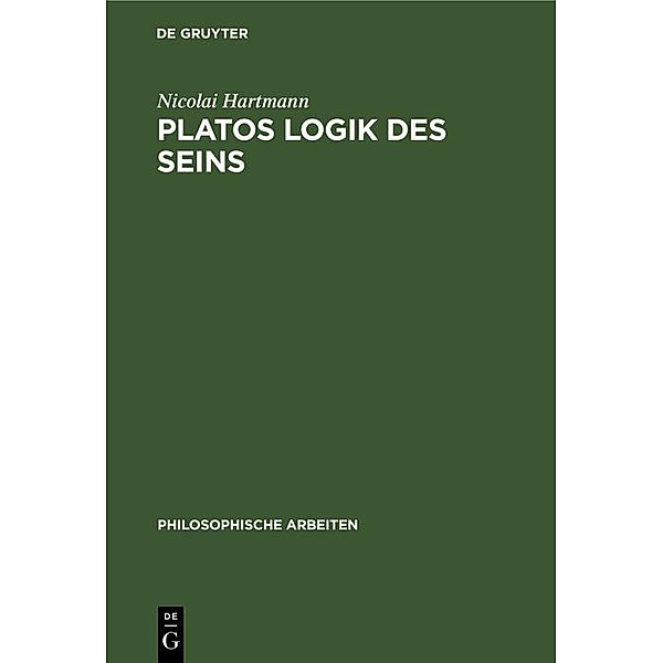Platos Logik des Seins, Nicolai Hartmann