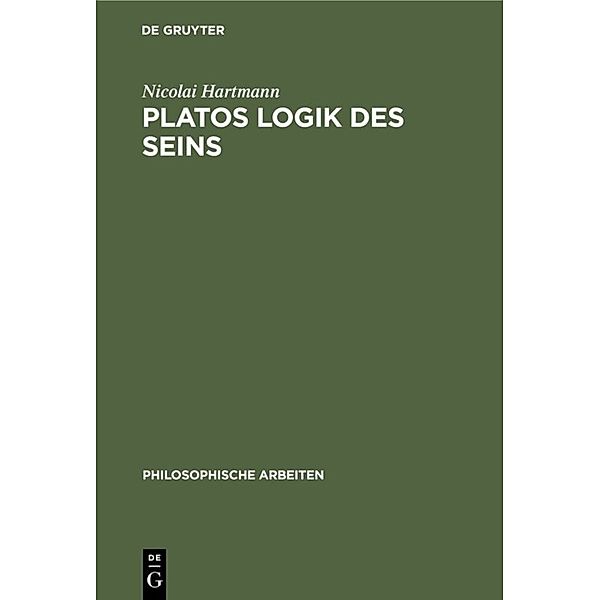 Platos Logik des Seins, Nicolai Hartmann