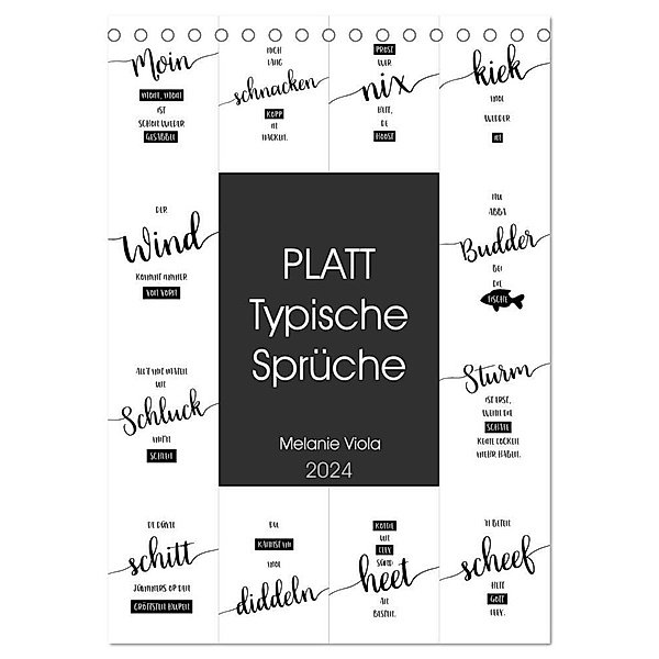 PLATT Typische Sprüche (Tischkalender 2024 DIN A5 hoch), CALVENDO Monatskalender, Melanie Viola