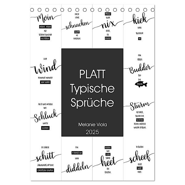 PLATT Typische Sprüche (Tischkalender 2025 DIN A5 hoch), CALVENDO Monatskalender, Calvendo, Melanie Viola
