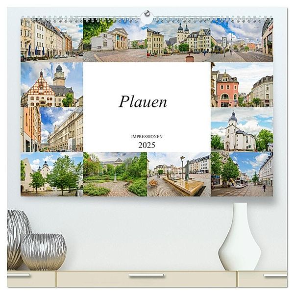 Plauen Impressionen (hochwertiger Premium Wandkalender 2025 DIN A2 quer), Kunstdruck in Hochglanz, Calvendo, Dirk Meutzner