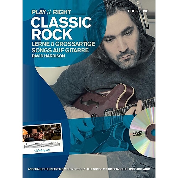 Play it right - Classic Rock, für Gitarre, m. DVD, David Harrison