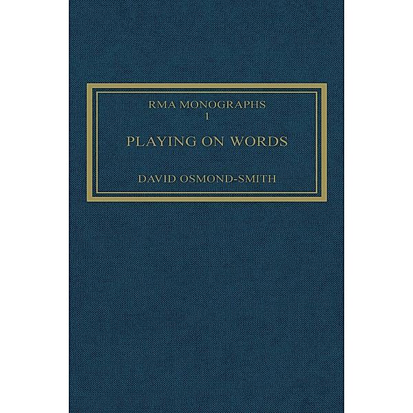 Playing on Words, David Osmond-Smith