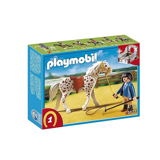 PLAYMOBIL® 5107 - Knabstrupper mit rot-grauer Pferdebox | Weltbild.de
