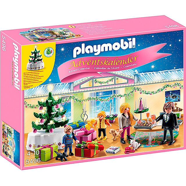 PLAYMOBIL® 5496 Adventskalender Weihnachtsabend mit beleuchtetem Baum |  Weltbild.de